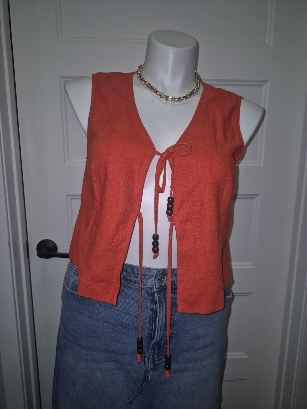 Marc New York Orange Tie-Front Knit Camisole